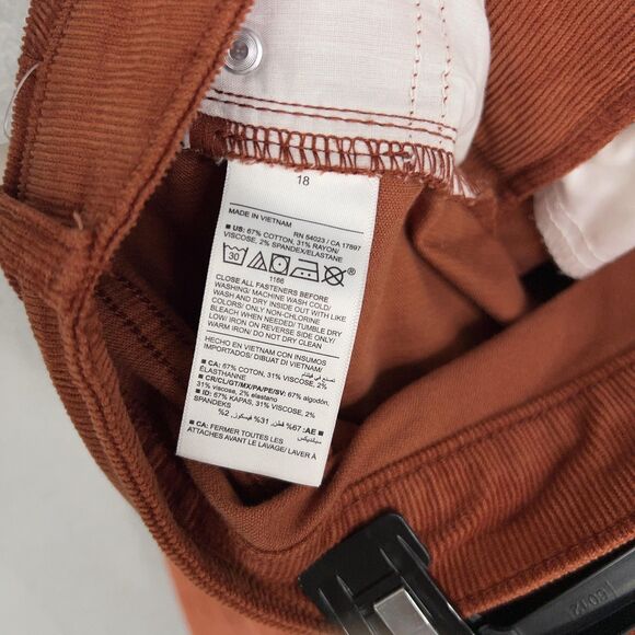 Old Navy Pants Womens 18 Brown High Rise OG Straight Corduroy Academia Preppy - Picture 15 of 16